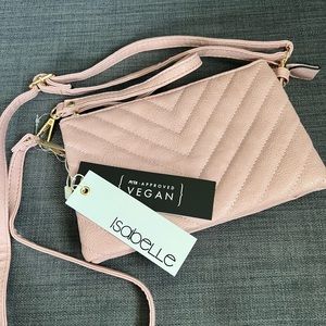 NWT ISABELLE VEGAN CROSSBODY BAG WRISTLET CLUTCH